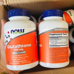 Đẹp da, bổ gan, thuần chay Now Glutathione 500mg USA 60 viên