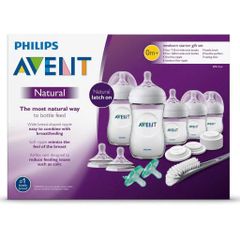 Set Bình Sữa Avent Natural Newborn 6 Món - An Toàn & Thuận Tiện Cho Bé, Bao Gồm 2 Bình 125ml & 2 Bình 260ml, Ty Ngậm & Cọ Rửa