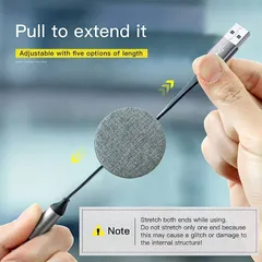 Cáp Sạc Nhanh Baseus Dây Rút 3 Trong 1 USB 1.2M (Xám Ghi)