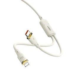Dây Sạc Nhanh Ô Tô LANEX LS46T 2 in 1 PD65W (Type-C + Lightning) - Chất Liệu Silicone Chống Đứt, Rối, Bảo Hành 1 Năm