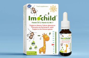 Imochild D3K2 MK7 - Vitamin D3 & K2 MK7, Hỗ Trợ Hấp Thu Canxi, Phát Triển Chiều Cao, Sức Đề Kháng Khỏe Mạnh (Lọ 20ml)