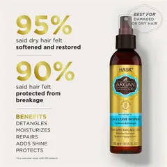 Xịt Dưỡng Tóc Hask Argan Oil Repairing 5-in-1 175ml - Phục Hồi Tóc Hư Tổn, Cung Cấp Độ Ẩm, Dễ Dàng Chải và Tạo Kiểu
