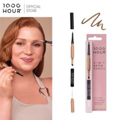 Chì Kẻ Mày 1000 Hour 3 in 1 Brow Pencil Màu Nâu Nhạt Light Brown 2.1g - Dễ Dùng, Tự Nhiên, Hoàn Hảo Cho Khuôn Mặt