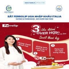 Sắt Bột Ferrolip UGA - Nhập Khẩu Italia, Dạng Tan Ngay Trong Miệng, Bổ Sung Sắt Cho Bà Bầu & Người Thiếu Máu, Hộp 20 Gói