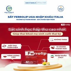 Sắt Bột Ferrolip UGA - Nhập Khẩu Italia, Dạng Tan Ngay Trong Miệng, Bổ Sung Sắt Cho Bà Bầu & Người Thiếu Máu, Hộp 20 Gói