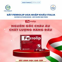 Sắt Bột Ferrolip UGA - Nhập Khẩu Italia, Dạng Tan Ngay Trong Miệng, Bổ Sung Sắt Cho Bà Bầu & Người Thiếu Máu, Hộp 20 Gói