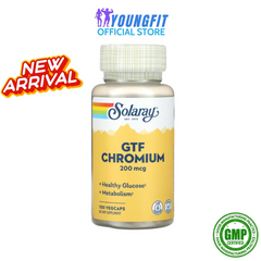 Viên Uống Chromium GTF Solaray 200mcg Nhập Mỹ Hỗ Trợ Người Tiểu Đường Tăng Cường Sức Khỏe (Hộp 100 viên) - YoungFit