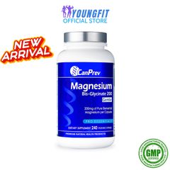 Viên uống Magnesium Bisglycinate CanPrev - Tăng Cường Trí Nhớ, Giảm Căng Thẳng, Hỗ Trợ Sức Khỏe Cơ Bắp (Hộp 120-240 viên)