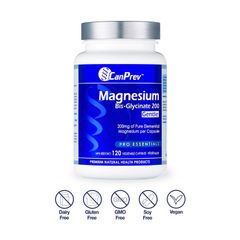 Viên uống Magnesium Bisglycinate CanPrev - Tăng Cường Trí Nhớ, Giảm Căng Thẳng, Hỗ Trợ Sức Khỏe Cơ Bắp (Hộp 120-240 viên)
