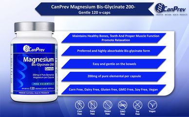 Viên uống Magnesium Bisglycinate CanPrev - Tăng Cường Trí Nhớ, Giảm Căng Thẳng, Hỗ Trợ Sức Khỏe Cơ Bắp (Hộp 120-240 viên)
