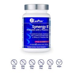 Viên Uống Synergy B-Complex CanPrev - Hỗ Trợ Sức Khỏe Tinh Thần và Hệ Tuần Hoàn, 60 Viên - Sản Phẩm Thuần Chay Từ Canada