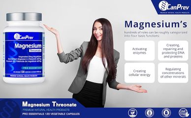 Viên Uống Magnesium L-Threonate CanPrev 120 viên - Hỗ Trợ Tăng Cường Nhận Thức, Giảm Căng Thẳng, Từ Canada
