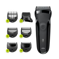 Máy Cạo Râu Điện Braun Series 3 300BT - 3 Trong 1, Tỉa và Cạo Râu Chính Xác, Sạc Nhanh, Lưỡi Cắt Linh Hoạt, Màu Đen