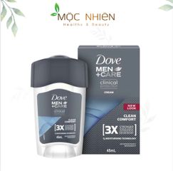 Lăn Khử Mùi Dove for Men Clinical Protection 45ml - Deodorant Chống Mồ Hôi 48 Giờ, Dưỡng Ẩm Da, Thoải Mái, Không Kích Ứng