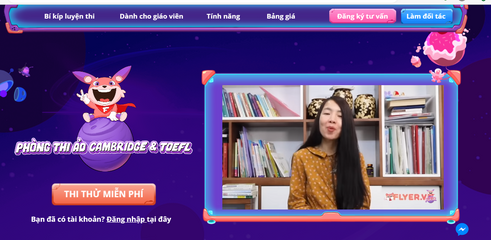 Phòng Thi Ảo Flyer -Học Tập Cambridge & TOEFL cho Trẻ Em - Giải Pháp Luyện Thi Trực Tuyến Hiệu Quả