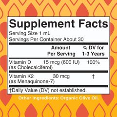 Vitamin D3K2 Hữu Cơ Mary Ruth's dạng Giọt cho bé.