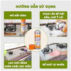 Bình Xịt Tẩy Rửa Bếp Đa Năng 500ml - Chai Xịt Cam Hương Thơm, Công Nghệ Tạo Bọt Vệ Sinh Hiệu Quả, An Toàn Cho Người Sử Dụng