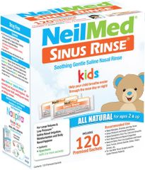 Hộp 120 Gói Muối Rửa Mũi NeilMed Trẻ Em 120ml - Giảm Khô Mũi, Dị Ứng cho Trẻ Từ 4 Tuổi - Hàng Mỹ Chính Hãng