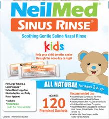 Hộp 120 Gói Muối Rửa Mũi NeilMed Trẻ Em 120ml - Giảm Khô Mũi, Dị Ứng cho Trẻ Từ 4 Tuổi - Hàng Mỹ Chính Hãng