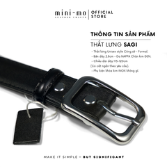 Thắt Lưng Nam Đen MINI MO SAGI – Da Bò NAPPA Cao Cấp, Slim 2.8cm, Phong Cách Thanh Lịch, Quà Tặng Nam Thời Trang