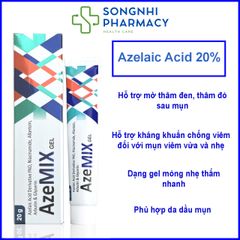 AZEMIX GEL 20g Hỗ Trợ Giảm Mụn, Mờ Thâm Đen, Thâm Đỏ