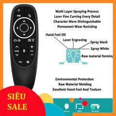 Điều Khiển Remote Chuột Bay G10s PRO - Tìm Kiếm Giọng Nói, Dùng Cho Tivi Smart và Tivi Box Android, Có Đèn Phím