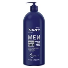 Sữa Tắm Gội Xả Suave Men 3in1 Charcoal - Công Thức Than Hoạt Tính Cho Tóc và Da Đầu Dầu, Hương Gừng Tươi Mát