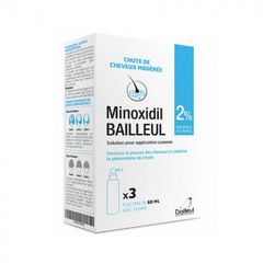 Set 3 Chai Xịt Mọc Tóc Minoxidil Bailleul 2% Từ Pháp - Giải Pháp Hiệu Quả Cho Tóc Rụng và Hói, Kích Thích Mọc Tóc Mới