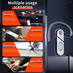 Tai nghe không dây V28 ( 1 chiếc ) Bluetooth 5.2 - Tai nghe đơn với Microphone cho Văn phòng, Lái xe, Shiper - Thời gian pin 20 giờ, nghe âm thanh xung quanh