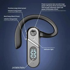 Tai nghe không dây V28 ( 1 chiếc ) Bluetooth 5.2 - Tai nghe đơn với Microphone cho Văn phòng, Lái xe, Shiper - Thời gian pin 20 giờ, nghe âm thanh xung quanh