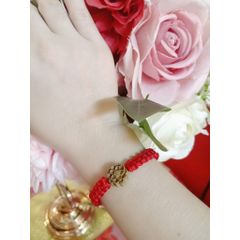 Vòng Tay Hoa Sen Trầm Hương Chỉ Đỏ - Trang Sức Phong Thủy May Mắn Tài Lộc Cho Nữ