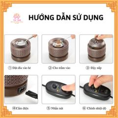 Lư xông trầm điện gốm cao cấp, có hẹn giờ tắt, có đèn phía trong