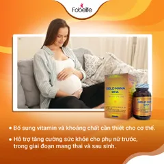 Viên Uống Mẹ Bầu Gold Mama DHA Giúp Bổ Sung Sắt, Vitamin, Khoáng Chất Cho Cơ Thể N1