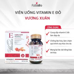 Viên Uống Vitamin E Đỏ Vương Xuân FOBE 30 Viên - Tăng Cường Chống Oxy Hóa, Hỗ Trợ Làm Đẹp Da