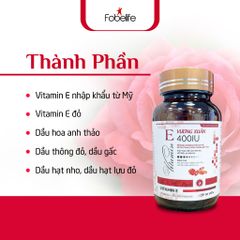 Viên Uống Vitamin E Đỏ Vương Xuân FOBE 30 Viên - Tăng Cường Chống Oxy Hóa, Hỗ Trợ Làm Đẹp Da