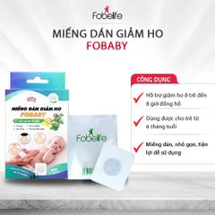 Miếng Dán GIẢM HO Tinh Dầu Tràm Fobaby Fobe Cho Trẻ Nhỏ N1 - Hộp 6 Miếng