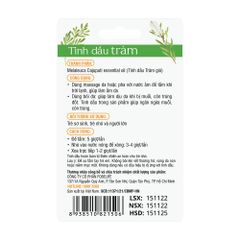 Tinh Dầu Tràm & Khuynh Diệp Fobaby 25ml - Dầu Xông Phòng Massage Giảm Cảm, Giúp Dịu Da, Phòng Muỗi Côn Trùng Từ Thiên Nhiên