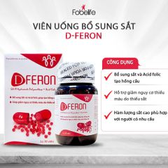 Viên Uống D-FERON Fobe Bổ Sung Sắt Phụ Nữ Sau Sinh, Người Thiếu Thiếu Máu N1
