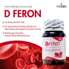 Viên Uống D-FERON Fobe Bổ Sung Sắt Phụ Nữ Sau Sinh, Người Thiếu Thiếu Máu N1