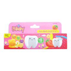 Kem Đánh Răng Fobaby Cho Trẻ 6 Tháng Tuổi - Ngăn Ngừa Sâu Răng & Bảo Vệ Răng Sữa - Dễ Nuốt, Hương Dâu Thơm Mát