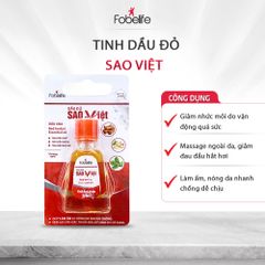 Dầu Gừng và Dầu Đỏ Fobe 3ml - Giảm Đau Cơ, Cảm Lạnh, Thông Mũi, Hỗ Trợ Massage, Dành Cho Người Lớn và Trẻ Em Từ 3 Tuổi