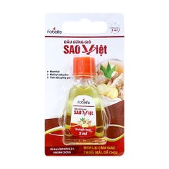 Dầu Gừng và Dầu Đỏ Fobe 3ml - Giảm Đau Cơ, Cảm Lạnh, Thông Mũi, Hỗ Trợ Massage, Dành Cho Người Lớn và Trẻ Em Từ 3 Tuổi