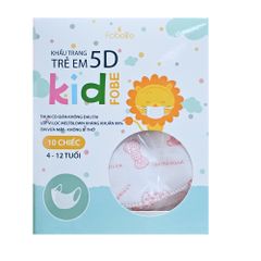 Khẩu Trang Trẻ Em 5D MAKS Cho Bé Integrum Fobe Hàng Xuất Khẩu N2 - Hộp 10 Cái