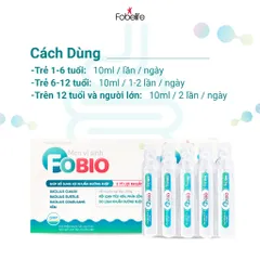 Ống Uống Men Vi Sinh FoBio Fobe - Hỗ Trợ Bổ Sung Lợi Khuẩn, Giảm Rối Loạn Tiêu Hóa N1 - Hộp 20 Ống Dành Cho Trẻ Em và Người Lớn