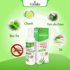 Chai Xịt Wellcare Đuổi Muỗi, Côn Trùng Tinh Dầu Chanh Xả, Giúp Bé Ngủ Ngon