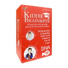 Viên Uống Dầu Cá Bổ Sung DHA EPA Cho Trẻ Từ 6 Tuổi Hỗ Trợ Não Bộ Và Thị Lực - Lọ 60 Viên KIDDIE BRAIN & EYE
