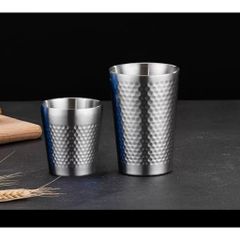 Ly Kim Cương Inox 2 Lớp Dập Bi - Ly Uống Không Gỉ, Đa Kích Cỡ Cho Nhà Bếp Hiện Đại, Phong Cách Sang Trọng (TV8)