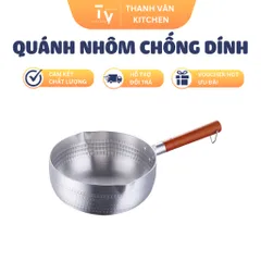 Quánh Nhôm Chống Dính 2 Đáy Dày Cán Gỗ - Dụng Cụ Nhà Bếp Tiện Lợi Dùng Cho Bếp Từ SQC (TV437)