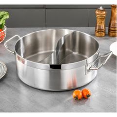Nồi Inox 2 Ngăn Nấu Lẩu Chuyên Dụng Cho Bếp Từ - Dung Tích 4L, Chất Liệu Cao Cấp, Dụng Cụ Bếp (TV280)