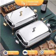 Khay Inox Sang Trọng Hấp Cá & Hải Sản - Dụng Cụ Nhà Bếp Cao Cấp TVKITCHEN 2.9L, Phù Hợp Nhà Hàng và Khách Sạn (TV105)